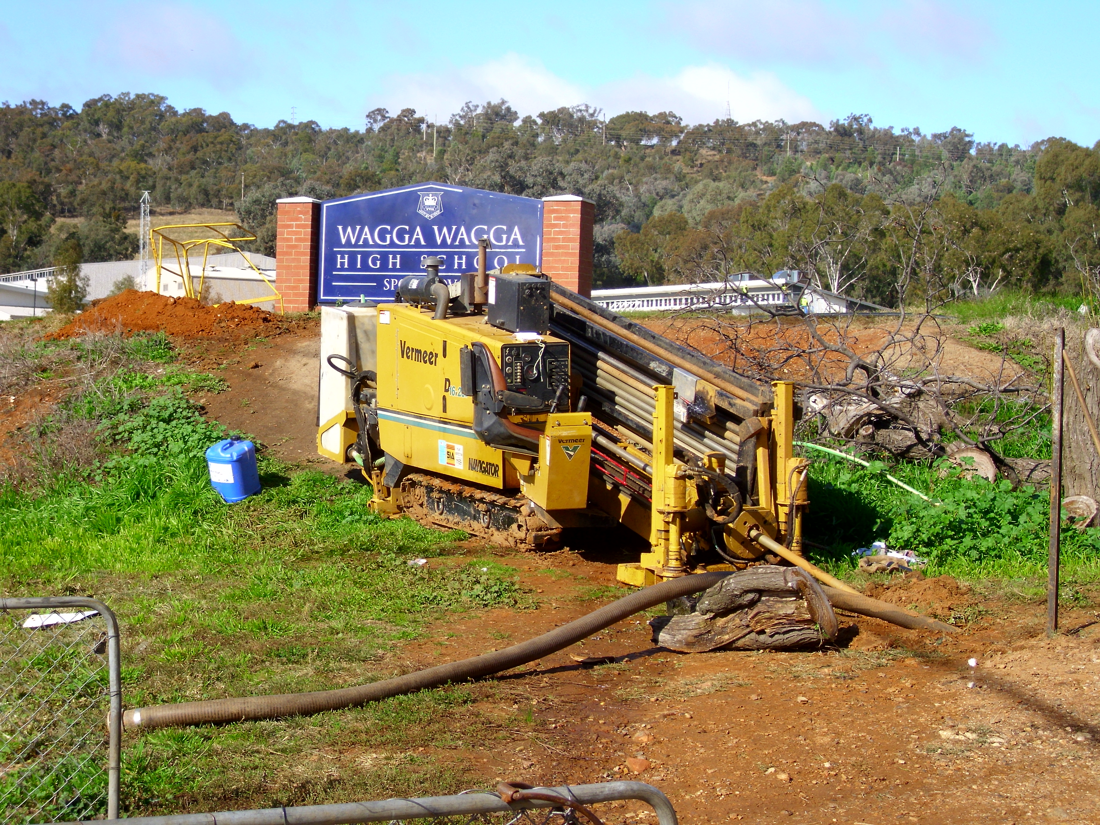 Vermeer horizontal directional drilling machine used for fibre optic network installation
